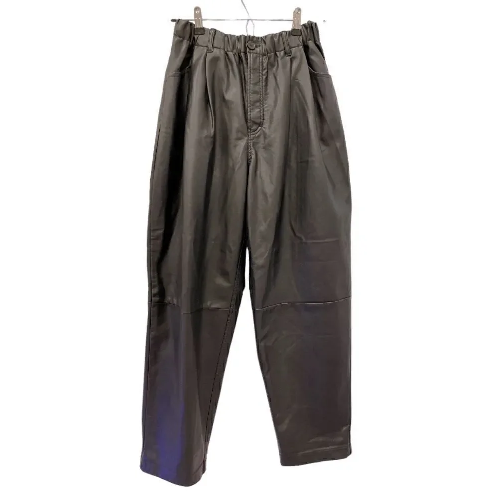 NEW Free People Faux Leather Black Buttons Fly Wide Leg Pants.Size S